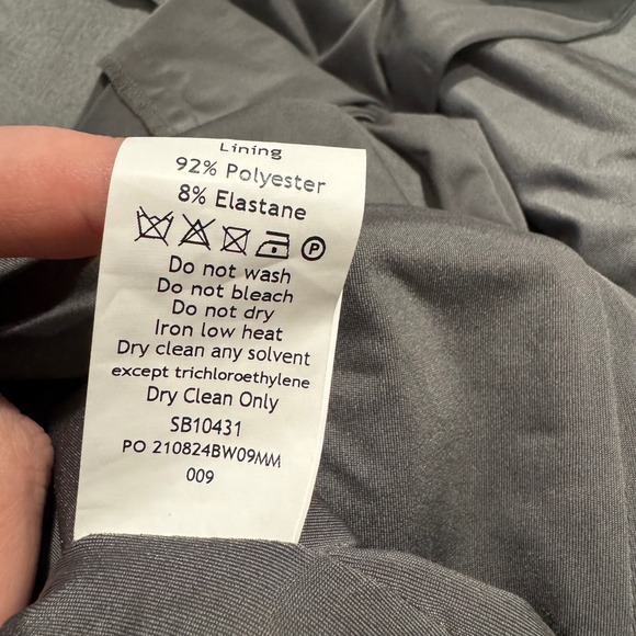 House of CB Cheri French Grey Fitted Mini Dress - Lace Up Back Fit Flare  L+ - Picture 10 of 16